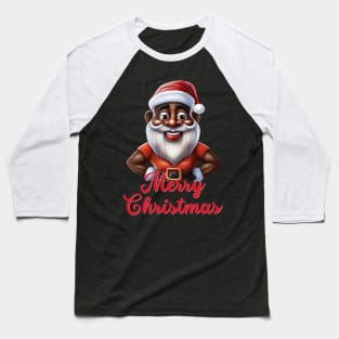 Black Santa, African American Santa Baseball T-Shirt